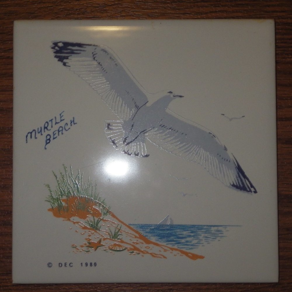 Retro Tile Trivet Myrtle Beach Seagull